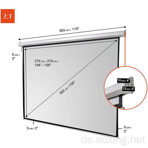 Outdoor Movie Projector 150 Zoll Motorisierte Projektorbildschirm